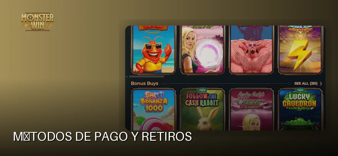 Métodos de pago y retiros